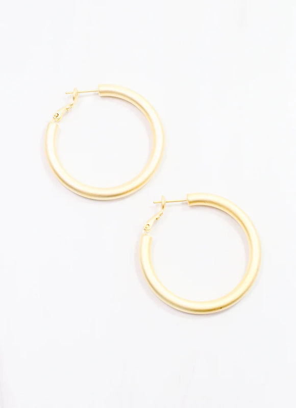 Daniele Hoops Matte Gold