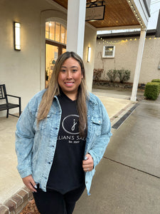 Curvy Washed Teal Shacket