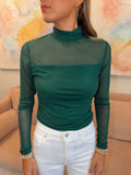 Sheer mesh long sleeve