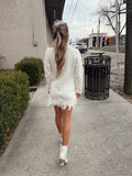 Ivory fringe dress