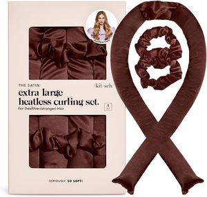 Kitsch XL Satin Heatless Curling set Chocolate