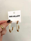 Gold Sequin Hoop Earrings