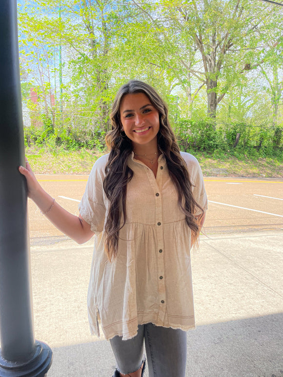 Oatmeal Button Down