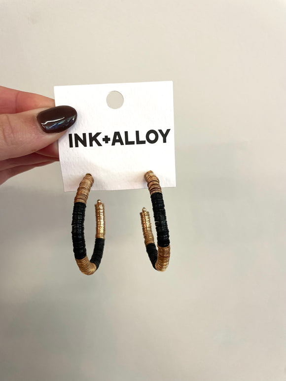 Gold Sequin Hoop Earrings