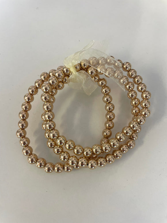 Gold Bead Bracelet Stack